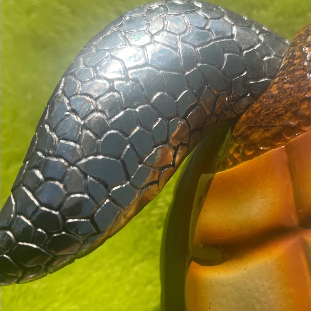 Silver and Green Turtle Figurine